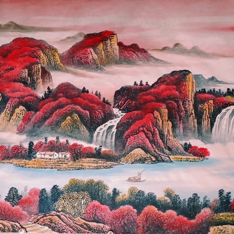 Over the homeland’s rivers and mountains, a radiant sea of red blooms